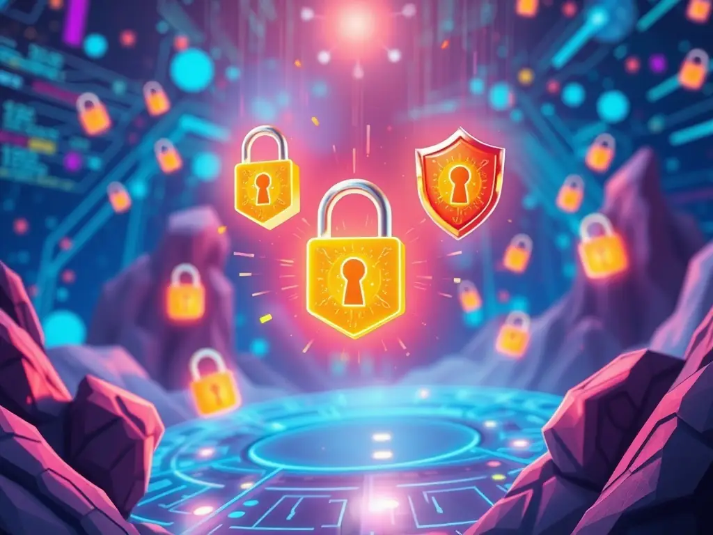 An illustration depicting AG官网's advanced security measures, such as encryption and secure payment gateways. The image should inspire trust and confidence in the platform's commitment to user safety.